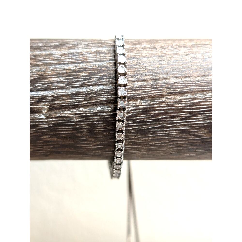 Diamond Tennis Bolo Bracelet in Sterling Silver